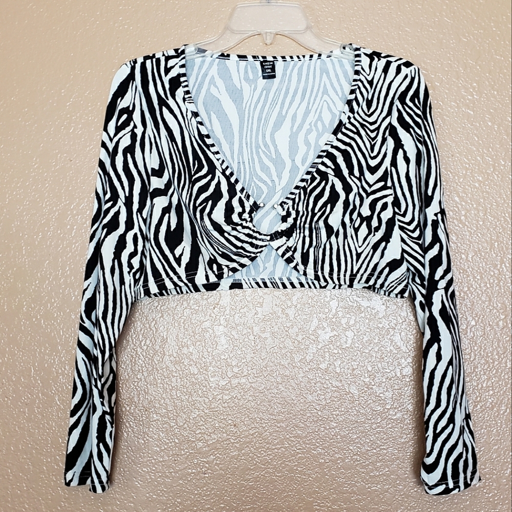 NWOT Shein Curve Zebra Top & Skirt Set - Size 1XL